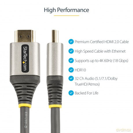 13ft/4m Certified Hdmi 20 Cable 4k 60hz