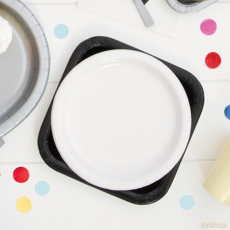 16 Bright White 9in Plates Sup Qs. Piatto 23 Cm Bianco Sup