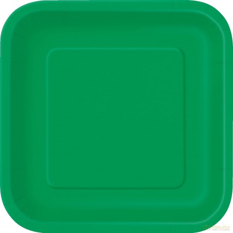 16 Emerld Green 7in Square Plt Sup. Piatto Carta Quadrato 18 Cm Verde Smeraldo