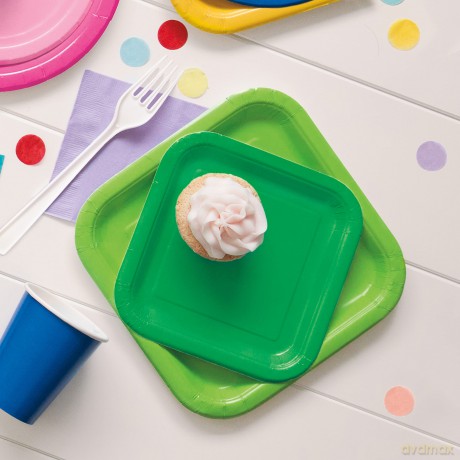 16 Emerld Green 7in Square Plt Sup. Piatto Carta Quadrato 18 Cm Verde Smeraldo