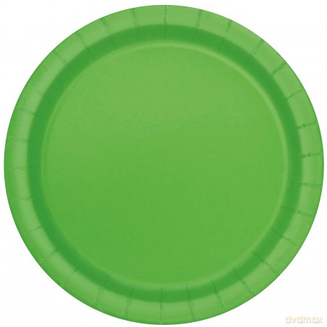 16 Lime Green 9in Plates Sup Qs. Piatto 23 Cm Verde Lime Sup