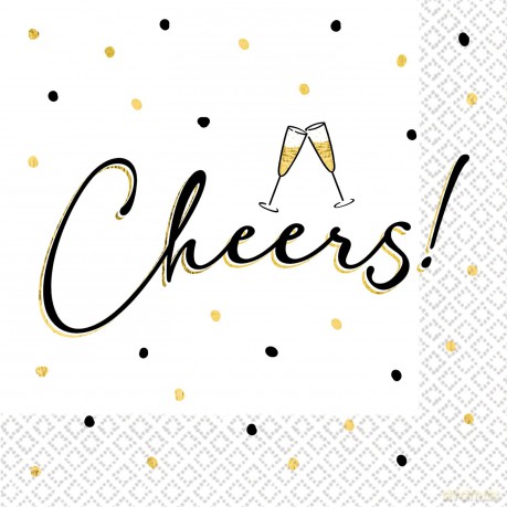 16 Napkins "Cheers" 33cm X 33cm