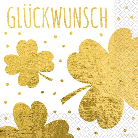 16 Napkins "Gluckwunsch" 33cm X 33cm