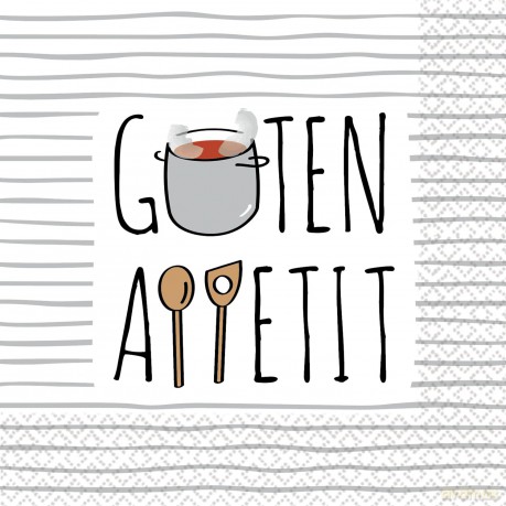 16 Napkins "Guten Appetit" 33cm X 33cm