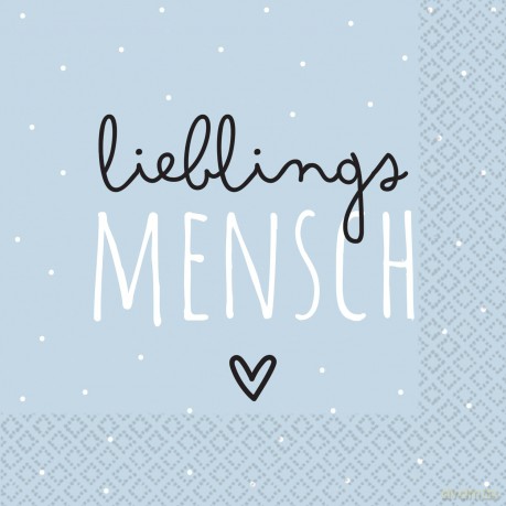 16 Napkins "Lieblingsmensch" 33cm X 33cm