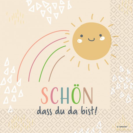 16 Napkins "Schon, Dass Du Da Bist" 33cm X 33cm