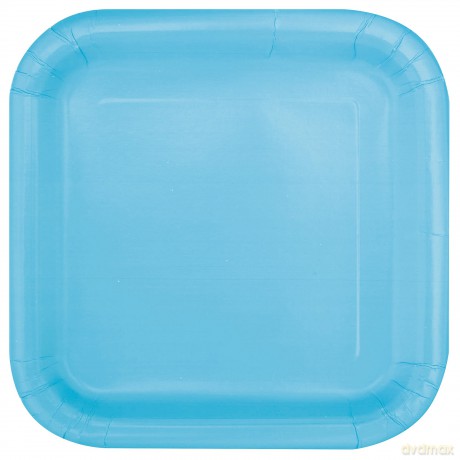 16 Pwdr Blu 7in Sq Plt Sup Qs. Piatto Carta Quadrato 18 Cm Azzurro