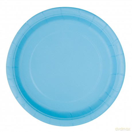 16 Pwdr Blu 9in Plt Sup Qs. Piatto Carta 23 Cm Azzurro Sup