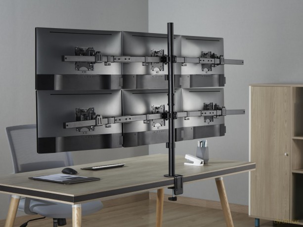 17"-32" Articulating 6 Monitor Desk