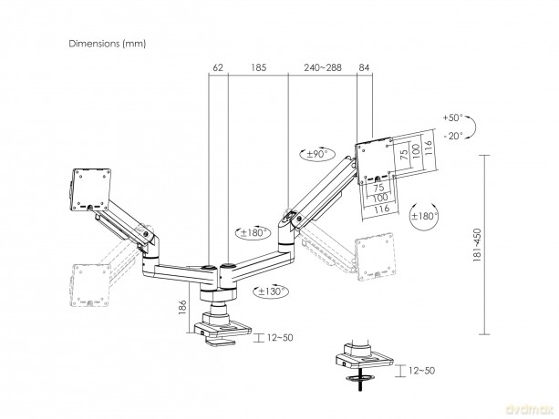 17"-35" Heavy-Duty Dual Monitor Des