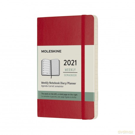2021 - Wekelijks - Pocket (9x14 Cm) - Scarlet Red - Zachte Kaft