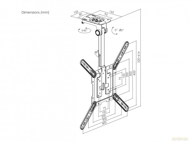 23"-55" Ceiling Mount Tv Bracket