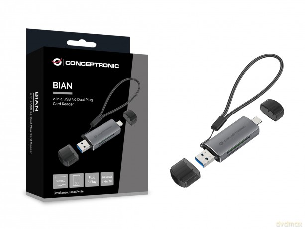 2-In-1 Usb 3.0 Dual Plug Card Read.
