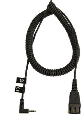 2m Coiled Cord With 2.5mm Plug Gn Qd To 2.5mm Plug