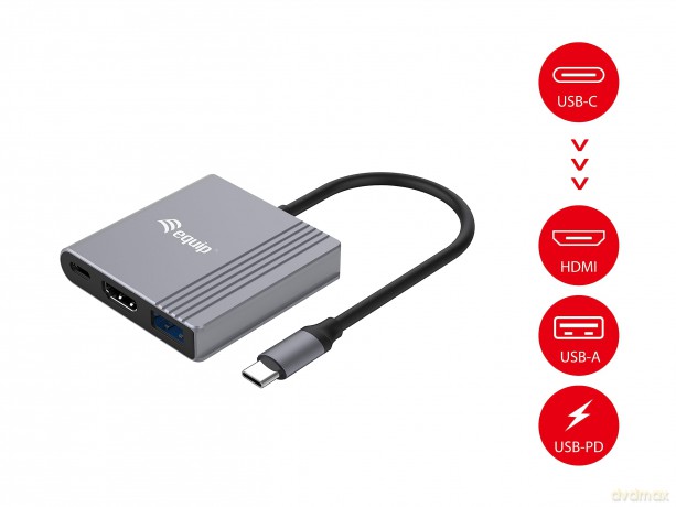 3 In 1 Usb-C To Hdmi/Usb-A/Usb Pd A
