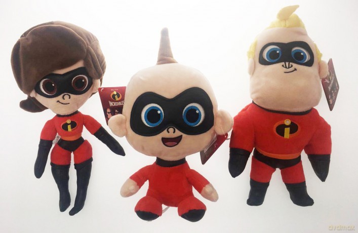 3 Pluszak Originali Gli Incredibili 2 - Elastigirl Mr Incredibile E Jack-Jack Altezza 30 Cm Disney Pixar