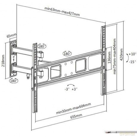 37 -70 Articulating Tv Wall Brack.