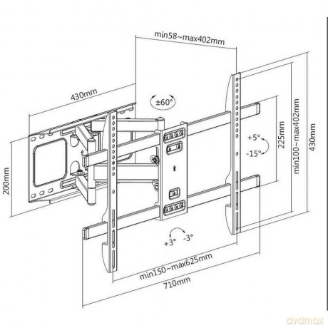 37 -80 Full Motion Tv Wall Mount B