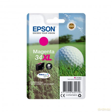 3720dwf, Mag., 10,8ml, Nr.34xl, T3473, Golfball (Stk)-Epson Durabrite Ultra Ink Nr.34xl Mag.