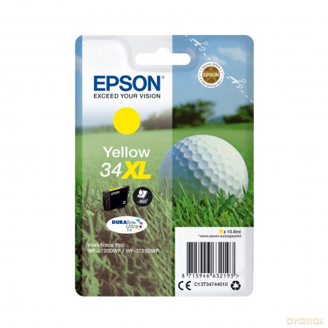 3720dwf, Yell., 10,8ml, Nr.34xl, T3474, Golfball (Stk)-Epson Durabrite Ultra Ink Nr.34xl Yell.