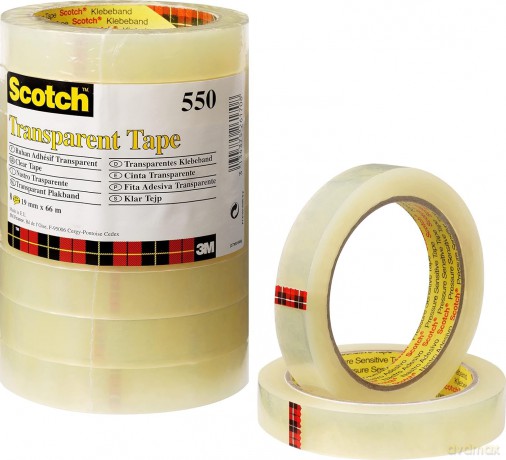 3M Post-it - Nastro Adesivo Scotch Trasparente Acrilico Ufficio 19mmx66m (8 pz)