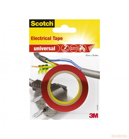 3M Post-it - Nastro Isolante In Pvc 10mx15mm Colore Rosso