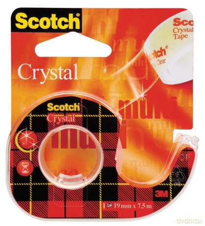 3M Post-it Scotch - Nastro Adesivo Supertrasparente Con Chiocciola 19mmx10m