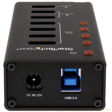 4 Port Usb 3.0 Hub - 3 Dedicated Usb Charging Ports - Wall Mountable - Metal - Powered Usb Hub - Usb Splitter