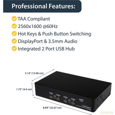 4 Port Usb Displayport Kvm Switch