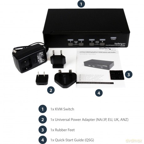 4 Port Usb Displayport Kvm Switch