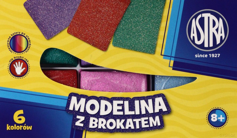Modelina Z Brokatem 6 Kolorów [SZKOŁA]