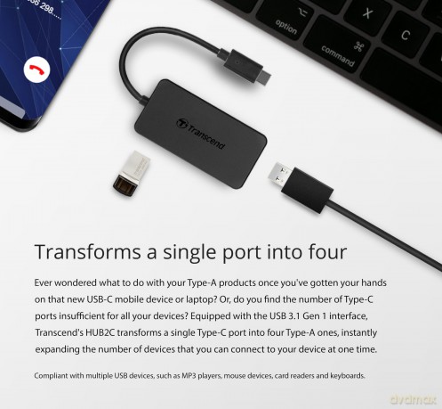 4-Port Hub Usb 3.1 Gen 1 Type C