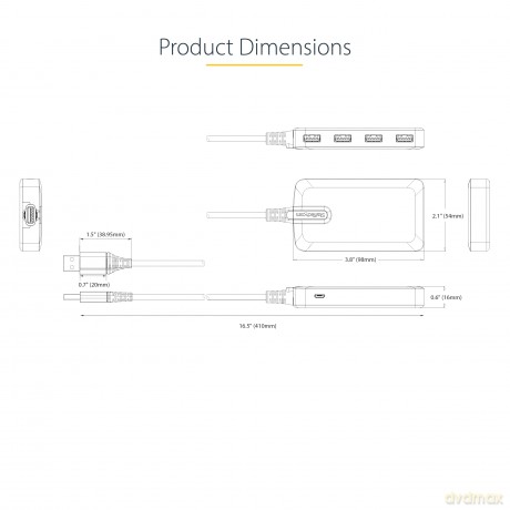 4-Port Usb Hub 5gbps Bus Powered