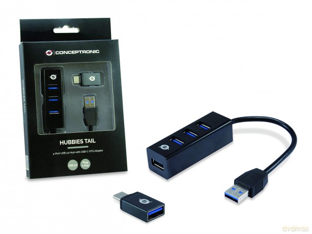 4-Ports Usb 3.0 Hub With Usb-C