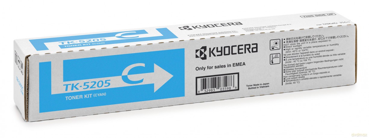 5205c, Cyan, 12k (Stk)-Kyocera Toner Tk-5205c Cyan 12k