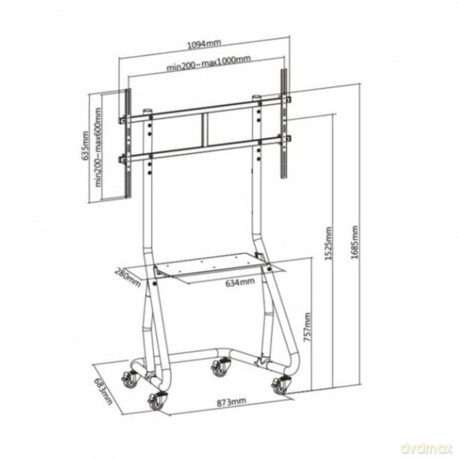60 -105 Heavy-Duty Tv Cart