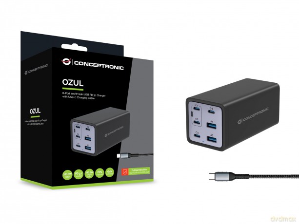 6-Port 200w Gan Usb Pd Charger With