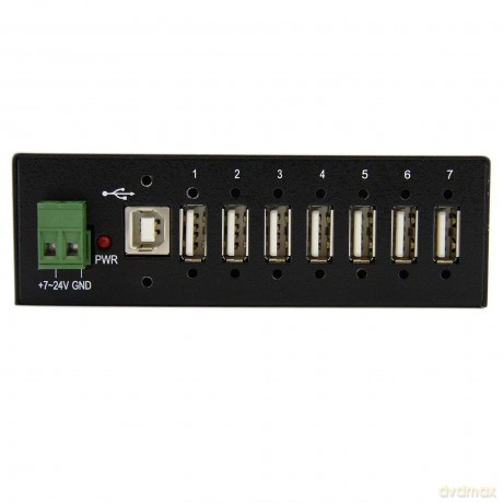 7 Port Industrial Usb 3.0 Hub - Rugged - Black Metal - Mountable - Usb 3 Hub - Usb Extender - Powered Usb 3.0 Hub - Usb Splitter