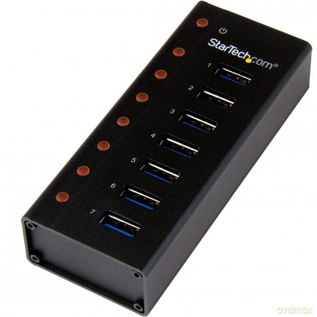 7 Port Usb 3.0 Hub - Metal Enclosure - Desktop Or Wall Mountable - Usb 3 Hub - Usb Extender - Powered Usb 3.0 Hub - Usb Splitter