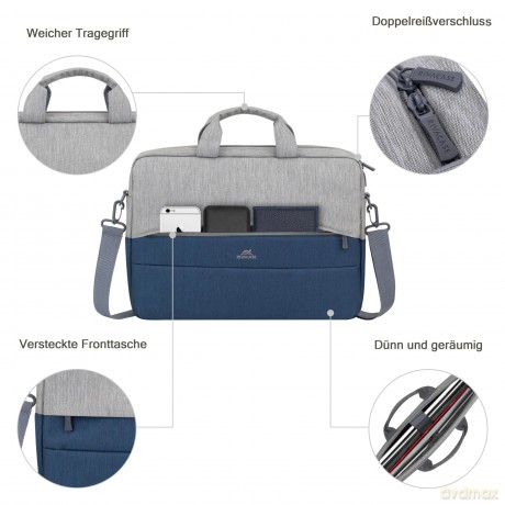 7532 Grey/Dark Blue Bag 15.6