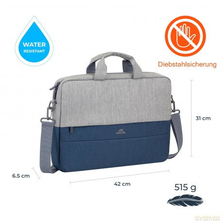 7532 Grey/Dark Blue Bag 15.6