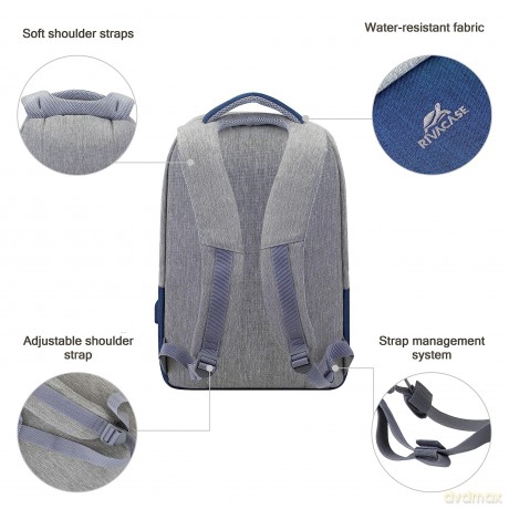 7562 Grey/Dark Blue Backpack 15.6