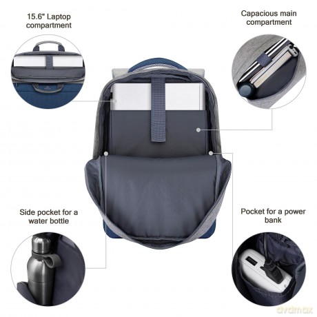 7562 Grey/Dark Blue Backpack 15.6