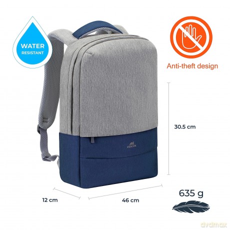 7562 Grey/Dark Blue Backpack 15.6