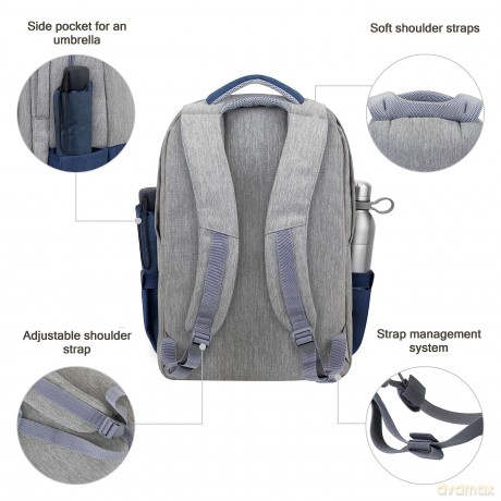 7562 Grey/Dark Blue Backpack 17.3