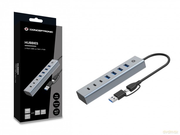 7-Port Usb 3.0 Hub 5gbps Usb-C X 3