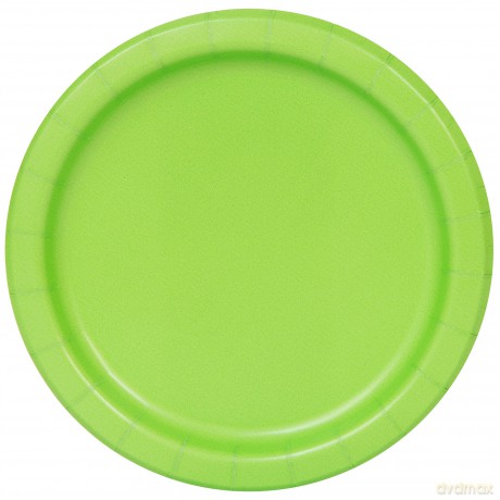 8 Lime Green 7" Plates Sup. Piatto 18 Cm Verde Lime Sup