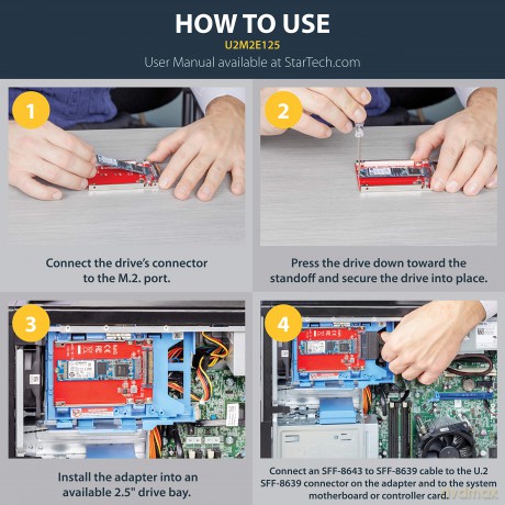 8639) Adapter For M.2 Pcie Nvme Ssds