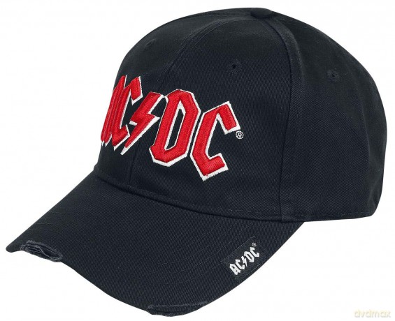 AC/DC Men's Baseball Cap: Red Logo with High Embossed Application