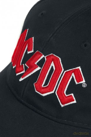AC/DC Men's Baseball Cap: Red Logo with High Embossed Application